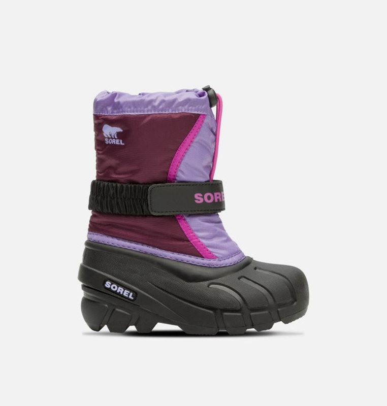 Kids Snow Boots Purple/Black - Sorel Childrens Flurry™ - 162-IDAGNR